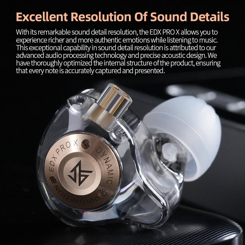 KZ EDX PRO X Metal Earphones Dynamic HiFi Deep Bass Sound Earbud Sport Music Noise Cancelling Headset