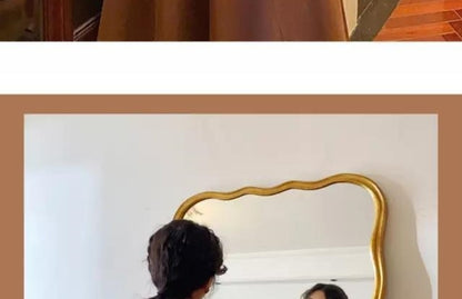 Autumn Outfit Set Women's 2023 New Court Sle Retro irt Versatile Mid-Length A-Line  Skirt for Pear aped Body