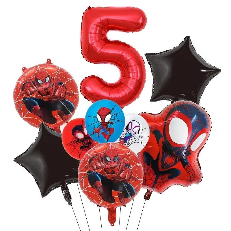 Mask Spider Hero Birthday Party Supplies Tableware Kit Plates Cups Tablecloth Backdrop Balloons Kids Party Decorations Favors