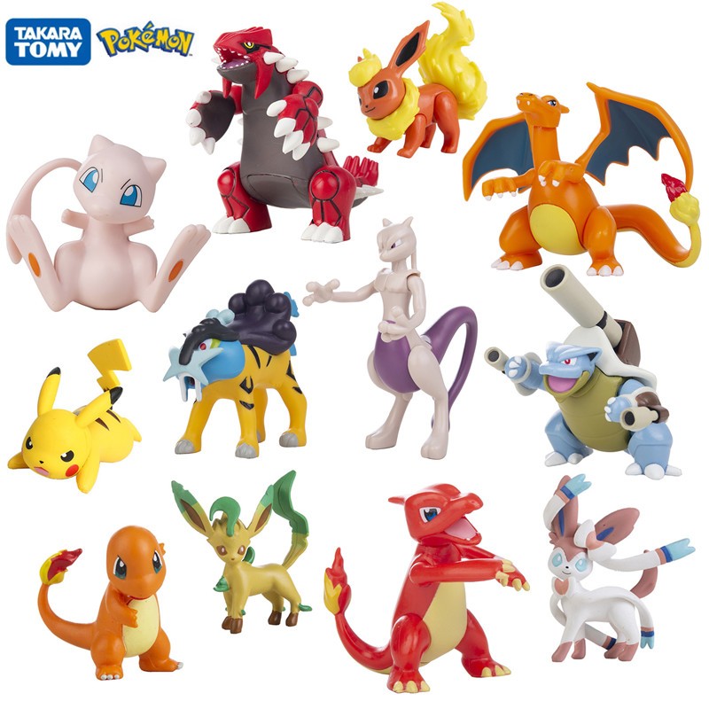 Pokémon 4-13cm Bonecos de Desenho Animado Filme Anime Pikachu Eevee Charmander Mewtwo Bonecos Colecionáveis Melhor Presente de Aniversário para Crianças