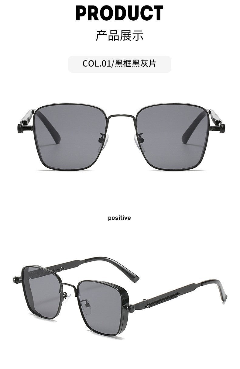 Óculos de Sol Polarizados Masculinos 2025 de Alta Qualidade, Estilosos para Dirigir, Antirreflexo, Proteção UV, Metal, Estilo Punk, Tendências da Moda