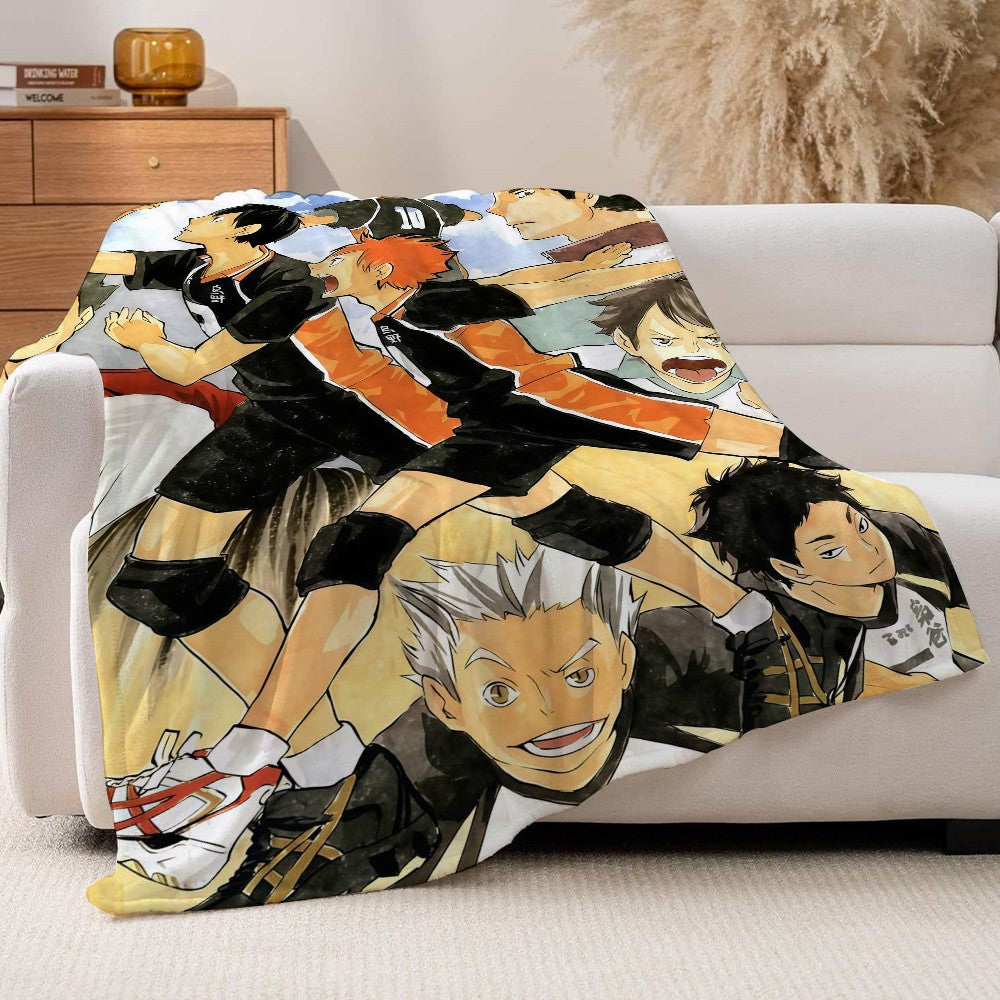 Volleyball Anime H-Haikyu!! Blanket For Sofa Office Bed Plane Travel Sleep Read Relax Camping Soft And Warm