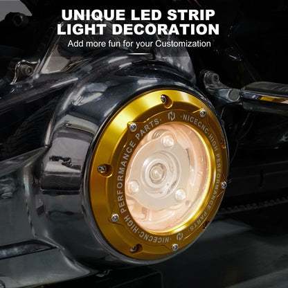 Para Harley Street Glide FLHX 2016-2023 Tampa de Embreagem Derby com Luz de LED Road King FLHR Road Glide FLTRX CVO Tri Glide Electra Glide