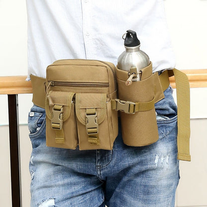 Outdoor Waist Bag Men Tactical Water Bottle Waterproof Bags Camouflage Hunting Hiking Climbing Bag Nylon Mobile Phone Belt Pack