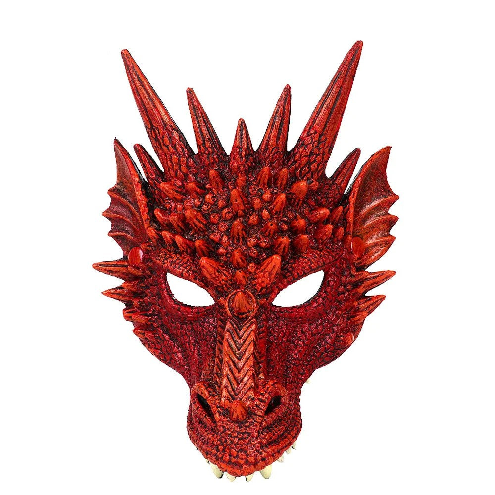 Halloween Horror Dragon Mask Mardi Gras Carnival Party PU Foam 3D Dragon Mask Masquerade Cosplay Props Clothing Accessories
