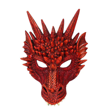 Halloween Horror Dragon Mask Mardi Gras Carnival Party PU Foam 3D Dragon Mask Masquerade Cosplay Props Clothing Accessories