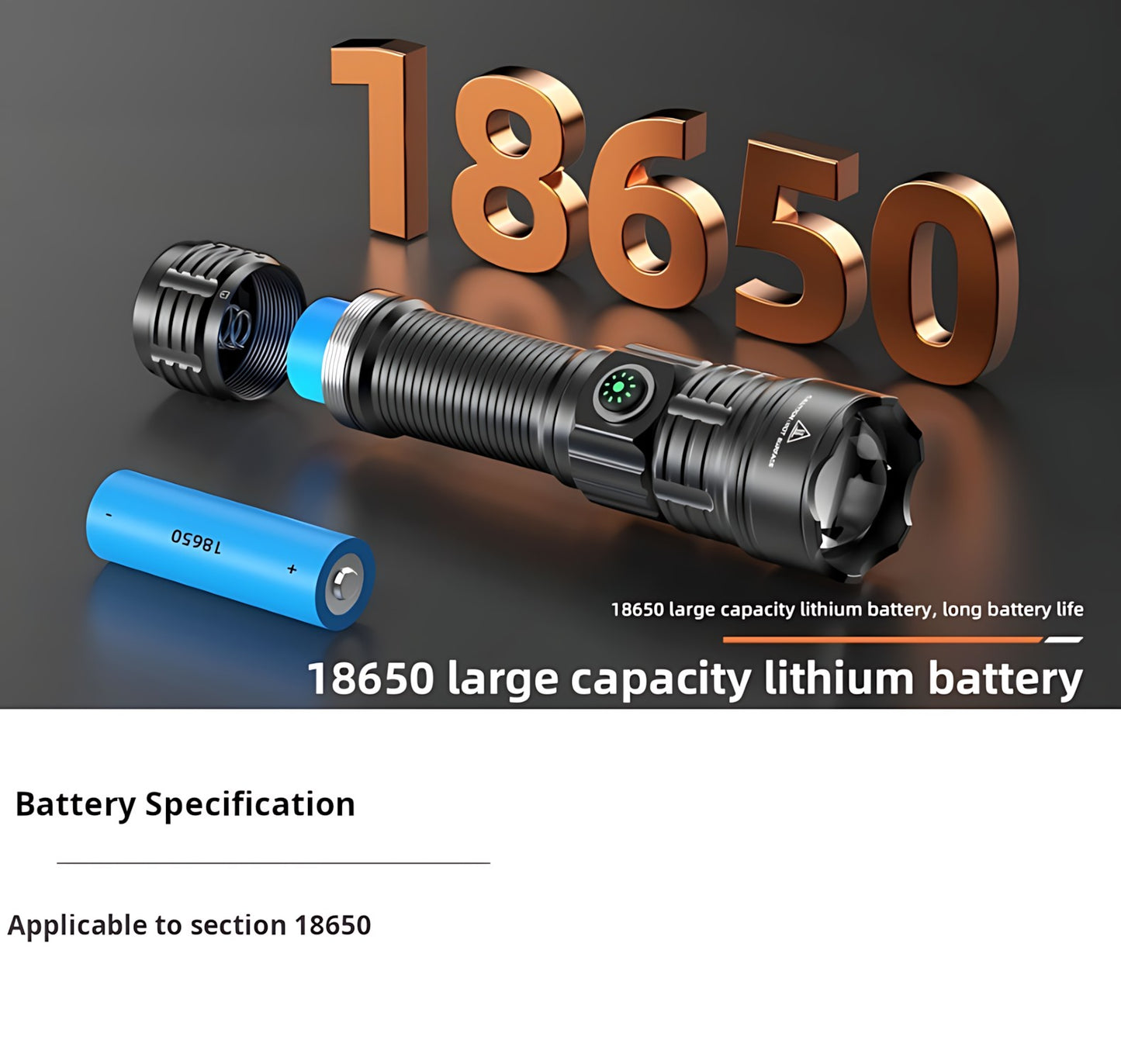 2000LM USB-C Rechargeable LED Flashlight Zoomable Beam Waterproof Outdoor Light with Mount Strobe Mode for Camping Cycling Emergency