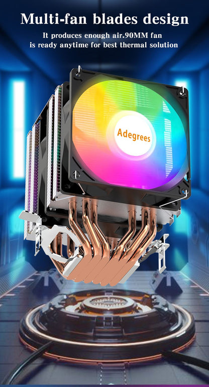 6 Heat Pipes ARGB CPU Air Cooler 4 Pin PWM Quiet CPU Cooling Fan for Intel LGA 1700 2011 1200 1156 X79 X99 AM3 AM4 PC Radiator