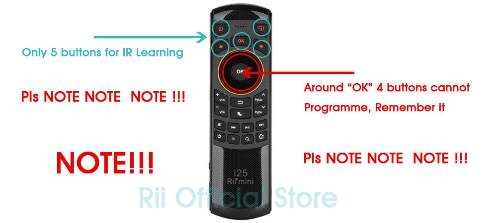 Rii i25 2.4G Mini Wirless Air Mouse Keyboard With IR Remote Control PC Teclado For Tablet Smart Android TV Box
