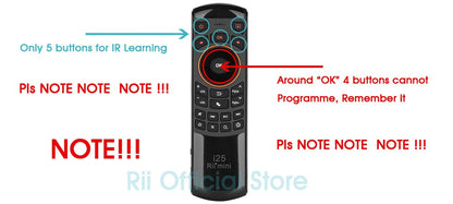 Rii i25 2.4G Mini Wirless Air Mouse Keyboard With IR Remote Control PC Teclado For Tablet Smart Android TV Box