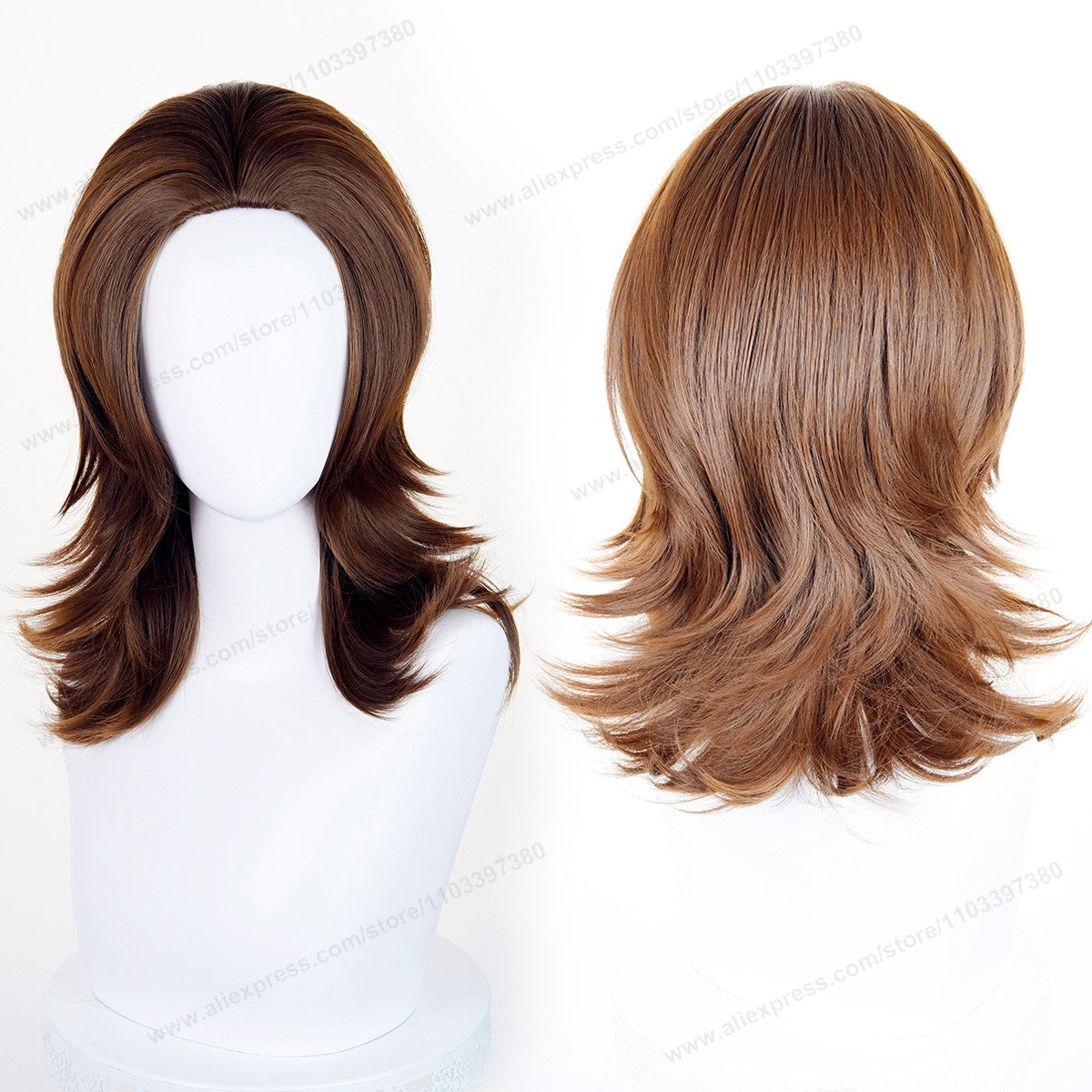 Anime 45cm Universal Cosplay Wig with Enlarged Scalp Free Parting Black White Yellow Man Women Heat Resistant Synthetic Hair