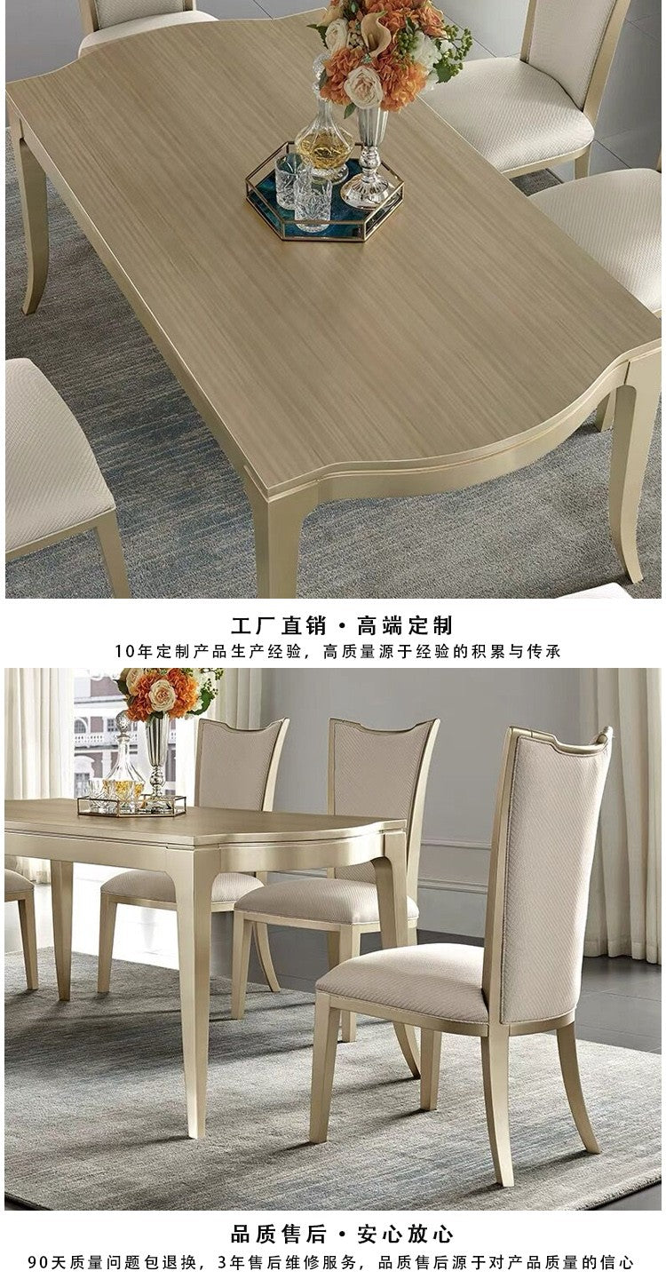 Modern simple household dining table and chair combination American light luxury dining table