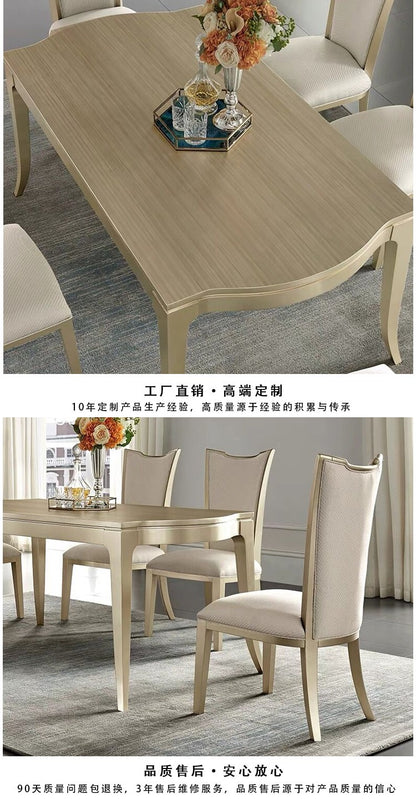 Modern simple household dining table and chair combination American light luxury dining table