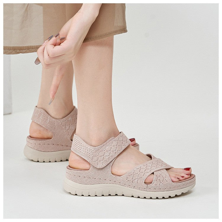 Low Sandals Woman Leather Shoes Summer Heels Large Size Low-heeled Girls Sports Big Comfort Fashion Clogs 2024 Slides Scandals