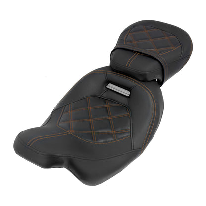 Assento de Motocicleta Duplo Preto Dianteiro Traseiro para Piloto e Passageiro para Harley Touring Road King Street Electra Road Glide 2009-2024