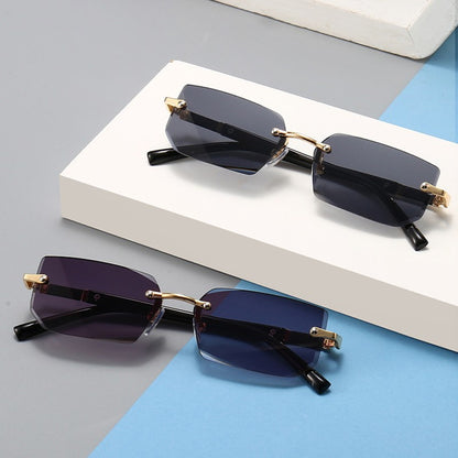 Óculos de Sol da Moda Sem Aro Masculino Feminino Populares Sem Armação Óculos de Sol Masculino Feminino Clássico Pequeno Quadrado Verão Viagem Sombras