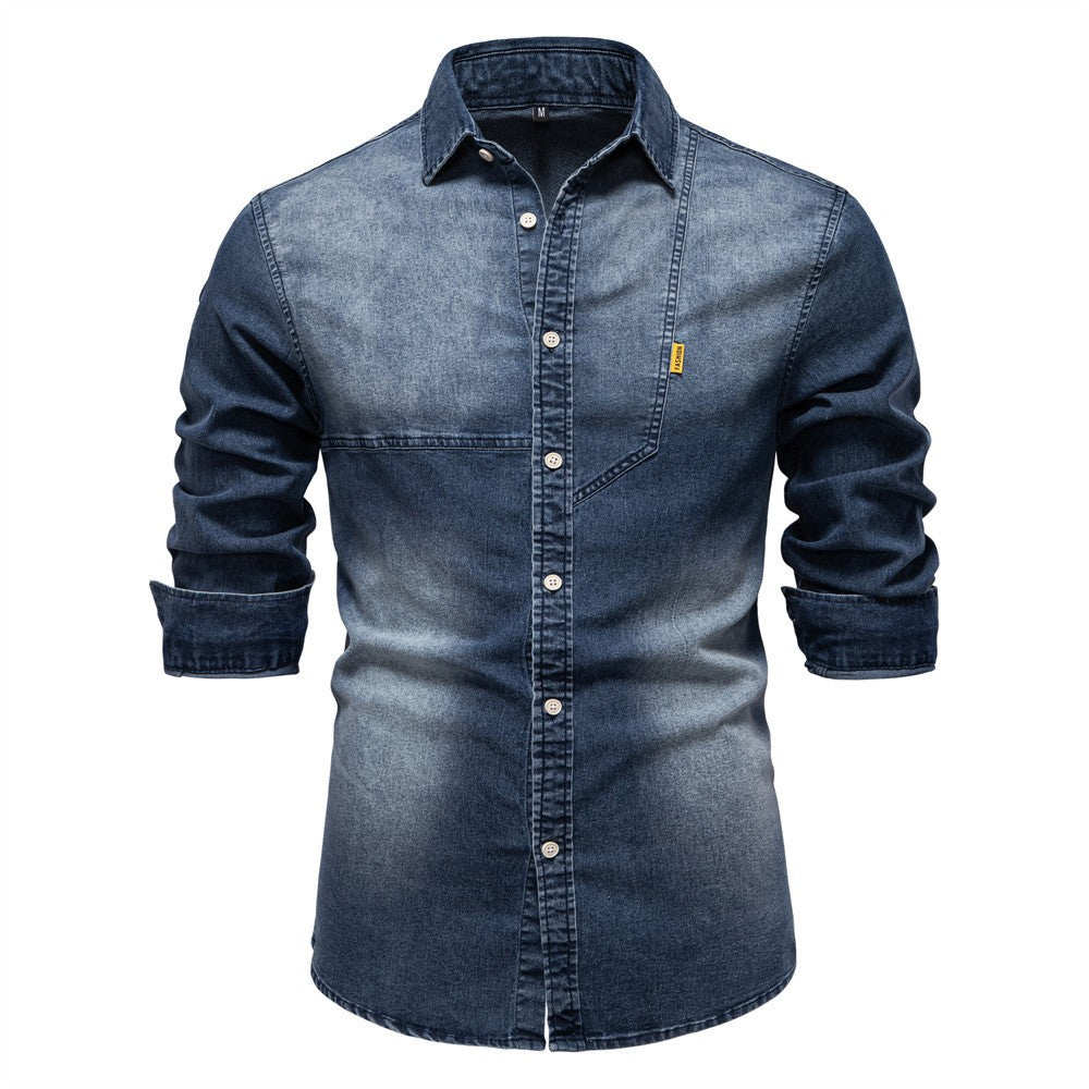 Spring Autumn New Men's Denim Shirts Fashion Casual Long Sleeve High Quality Cotton Shirt Jackets Vintage Slim Male Jean Shirts