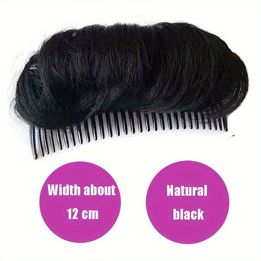 Franja Invisível de Cabelo Sintético, Almofada de Cabelo Liso Alto para Pentear para Cima, Acessórios de Cabelo Falso, Extensão de Cabelo Natural para Peruca Feminina