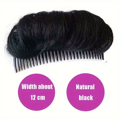 Franja Invisível de Cabelo Sintético, Almofada de Cabelo Liso Alto para Pentear para Cima, Acessórios de Cabelo Falso, Extensão de Cabelo Natural para Peruca Feminina