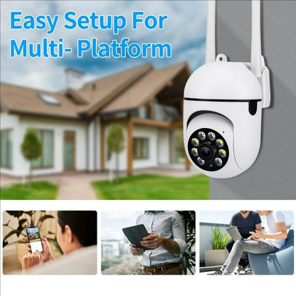 Câmera de Segurança Wifi IP Externa Sem Fio PTZ 3MP 4X Zoom Câmeras AI Rastreamento Humano Áudio Bidirecional HD Visão Noturna Colorida