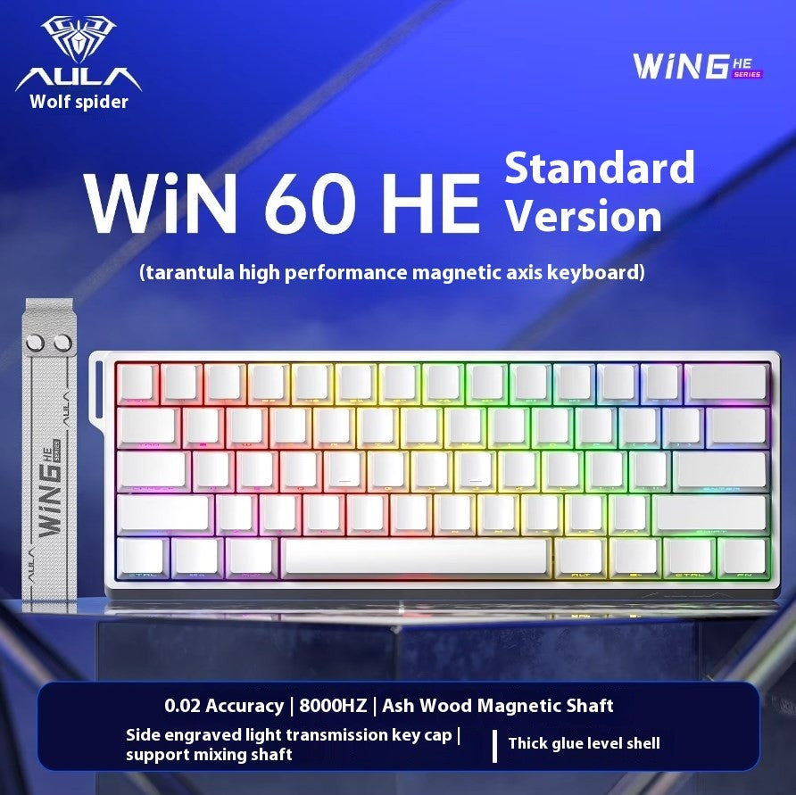 Teclados Win60 Win68 Aula com Teclas Magnéticas 8K, Teclado Mecânico para Jogos, Teclado com Fio para Esports com Luz RGB e Hot-Swap para PC Gamer (Presente)