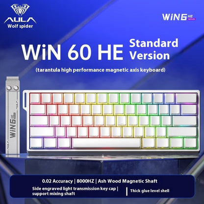 Teclados Win60 Win68 Aula com Teclas Magnéticas 8K, Teclado Mecânico para Jogos, Teclado com Fio para Esports com Luz RGB e Hot-Swap para PC Gamer (Presente)