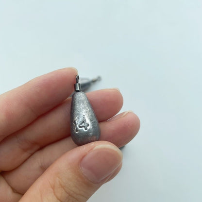 45 PEÇAS/Caixa Chumbo Drop Shot para Pesca 3.5g 5g 7g 10g 14g Chumbada Tubo Bala Pingente Jig Metal Kit Pesca Ferramenta