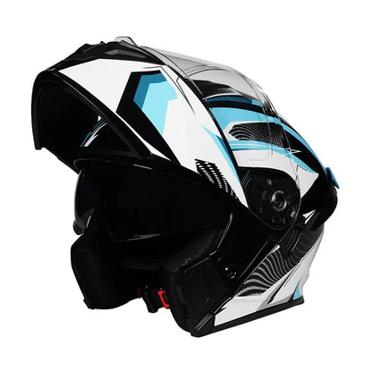 Capacete de motocross personalizado com lentes duplas elegantes para ambos os sexos, certificado pelo DOT e material ABS