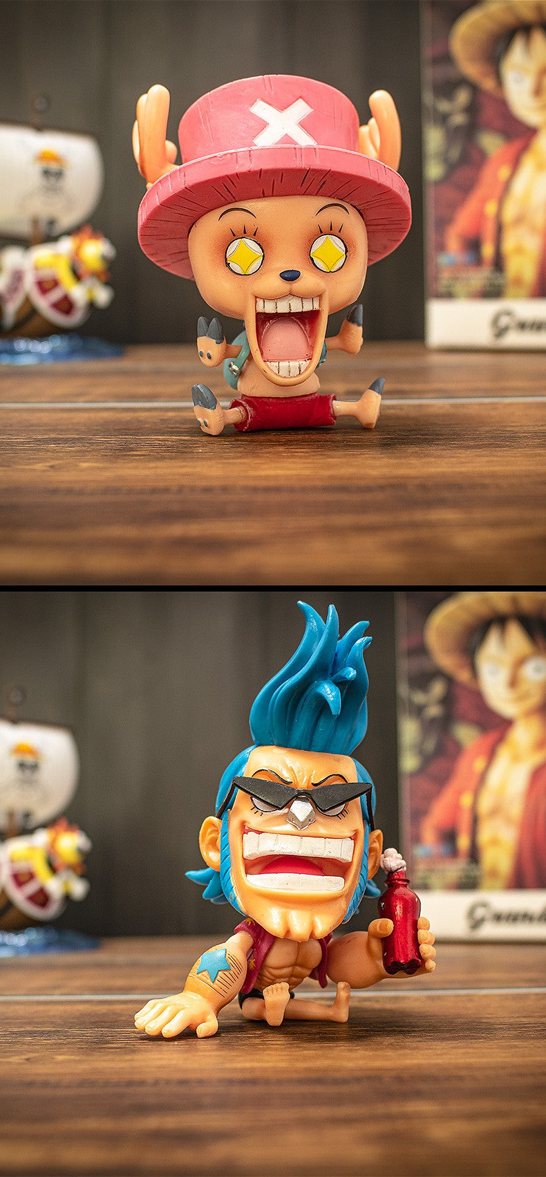 Bonecos Colecionáveis Fofos One Piece Versão Q Luffy Zoro Chopper Ace Boa Hancock Anime Blind Box Decoração de Mesa Carro Brinquedo Presente Infantil