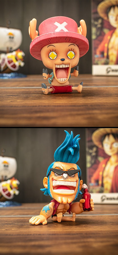 Bonecos Colecionáveis Fofos One Piece Versão Q Luffy Zoro Chopper Ace Boa Hancock Anime Blind Box Decoração de Mesa Carro Brinquedo Presente Infantil