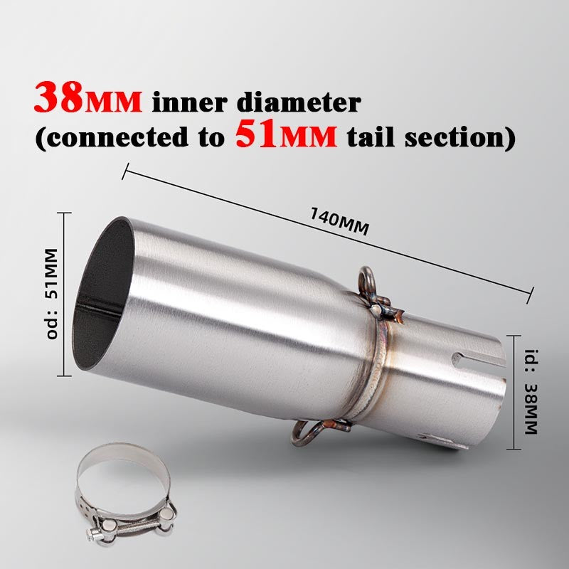 28 32 38 45mm Adapter 51mm Exhaust Section Non-Destructive Install Motorcycle Exhaust Pipe Modification Exhaust Middle Section