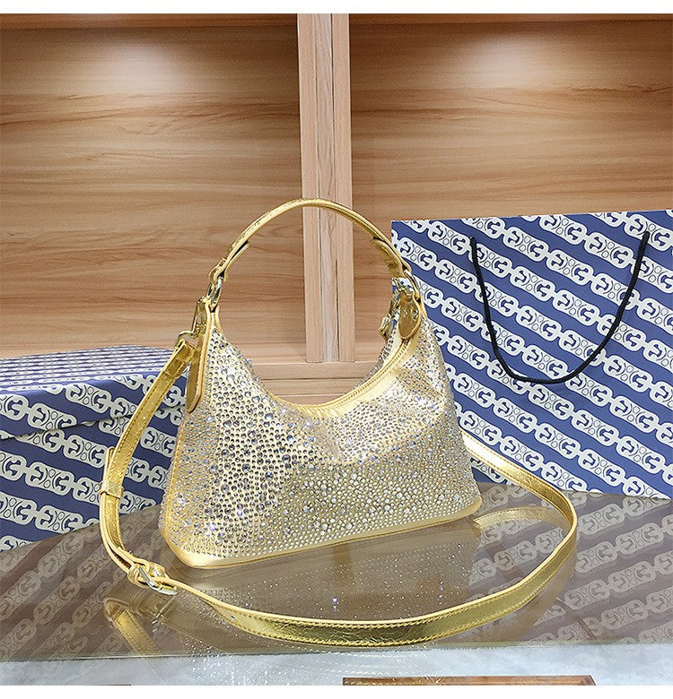 Women Evening Bag 2025 New Shiny Rhinestone Women's Shoulder Bag Fashion Luxury Dinner Party Handbag Female Crossbody Bags