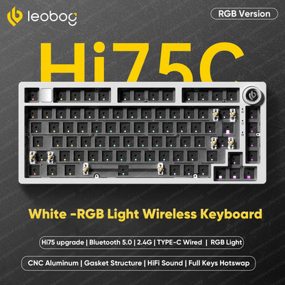 Leobog Hi75C Hi75 Hi75C Pro Kit de Teclado Mecânico Customizado de Alumínio Sem Fio para Jogos Bluetooth 2.4G Teclado Gamer com Hotswap com Fio