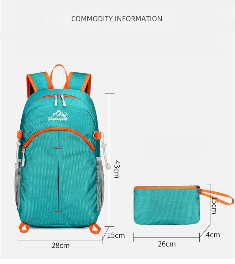 Mochila de Caminhada Unissex Ultraleve Dobrável Masculina e Feminina para Viagem ao Ar Livre Ciclismo Nylon