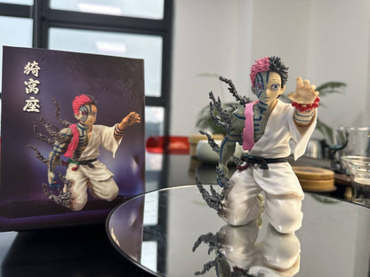 17cm Demon Slayer Figure Akaza Anime Action Figure PVC Estatueta Colecionável Modelo Brinquedos Infantis Presentes de Halloween Boneca Enfeites