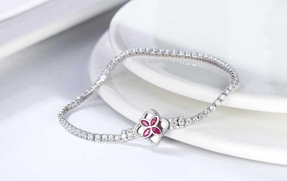 ORSA JEWELS Authentic 925 Sterling Silver Tennis Chain Bracelet Moulding Process Hanmade High-end Hand Chain for Man Woman SB128