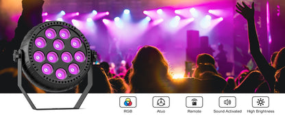 4PCS Par Light LED RGB Lights Stage Effect Lighting Projector DMX512 Sound Control DJ Disco Party Lights for Bar Club Theater