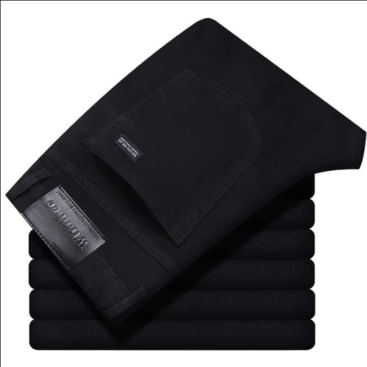 Wthinlee New Business Men's Jeans Casual Straight Stretch Fashion Classic Blue Black Work Denim Trousers Male Brand Clothing