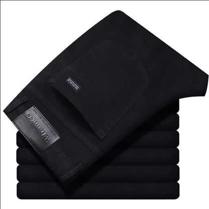 Wthinlee Calça Jeans Masculina Nova, Casual, Reta, Elástica, Moda Clássica, Azul, Preta, Trabalho, Calças Jeans Masculinas de Marca