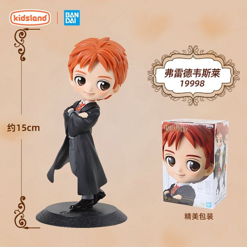 14cm Original Bandai Q Posket Harry Potter Series Versão Personagem Draco Malfoy Hermione Action Figure Anime Colecionável Bonecas Infantis