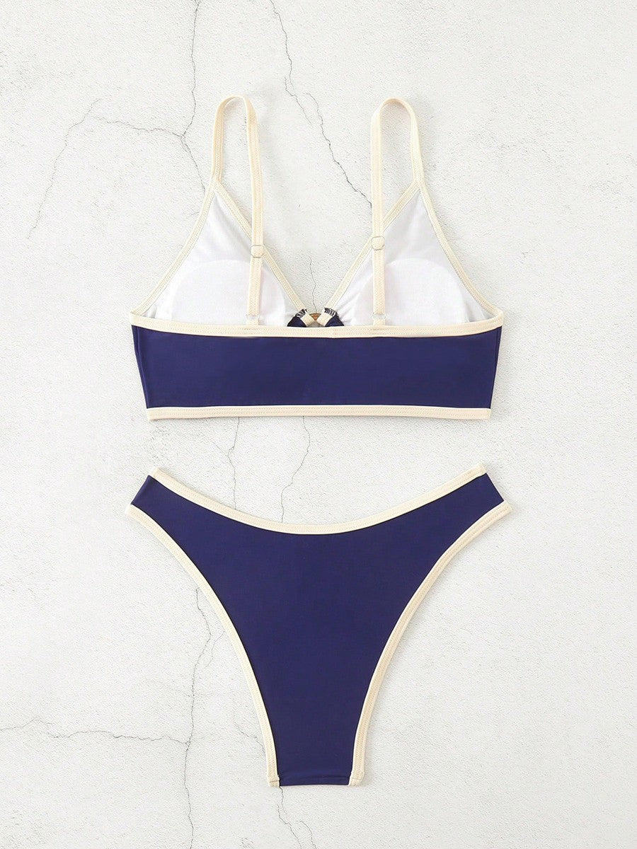 Micro Bikini Halter Swimsuit For Women 2025 Sexy Swimwear Brazilian Bikini Set Thong Biquini Swim Suits Blue Beachwear Female