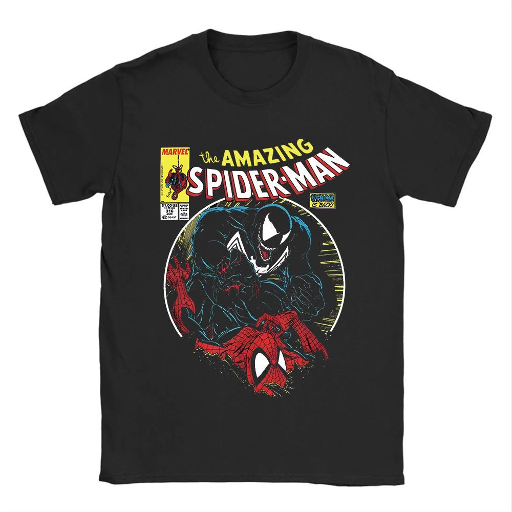 Vintage Spider-Man Comic Retro Comic Men Print T Shirts Merch Spiderman Loose Tees for Men Women Cotton Harajuku Y2k T-shirts
