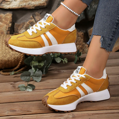 Spring Thick Bottom Women Sneakers 2025 Summer Casual Patchwork Leather Sneakers Women Outdoor Casual Comfortable Shoes Ladies