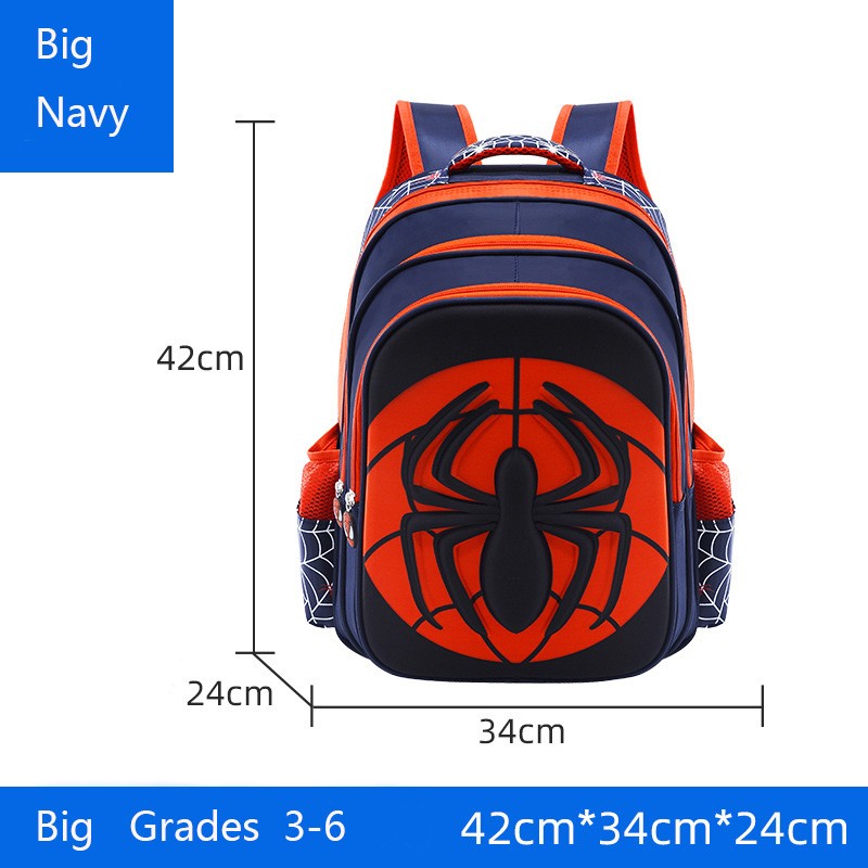 Mochila de Aranha+Estojo para Lápis para Meninos, Mochila Escolar Infantil para Ensino Fundamental, Mochila Cartoon Impermeável para Primária