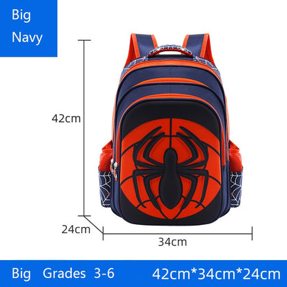 Mochila de Aranha+Estojo para Lápis para Meninos, Mochila Escolar Infantil para Ensino Fundamental, Mochila Cartoon Impermeável para Primária