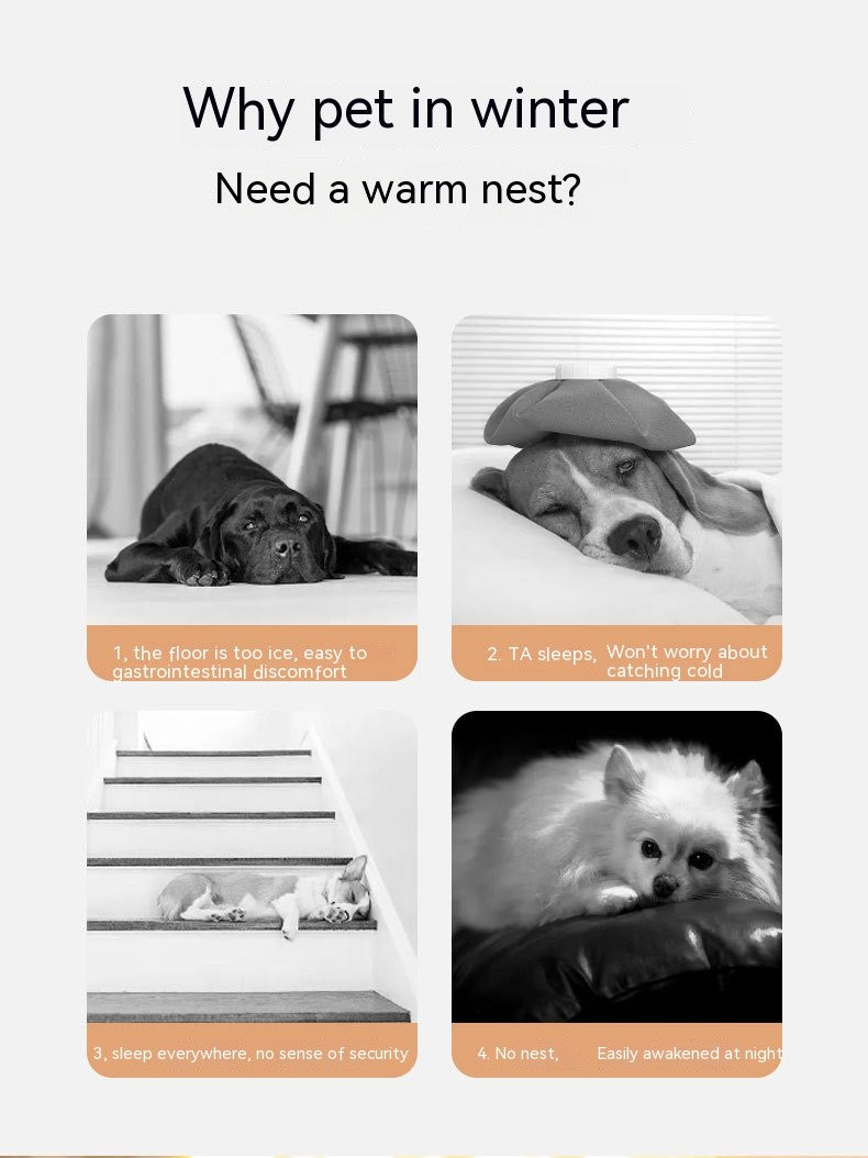 Cama de Cachorro Grande Ninho de Inverno Quente Casa de Cachorro Removível e Lavável Tipo Casa de Cachorro Grande Sazonal Suprimentos para Dormir de Animais de Estimação, Ninho de Gato
