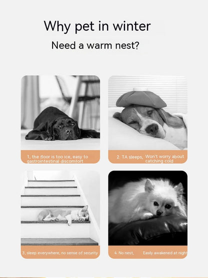 Cama de Cachorro Grande Ninho de Inverno Quente Casa de Cachorro Removível e Lavável Tipo Casa de Cachorro Grande Sazonal Suprimentos para Dormir de Animais de Estimação, Ninho de Gato