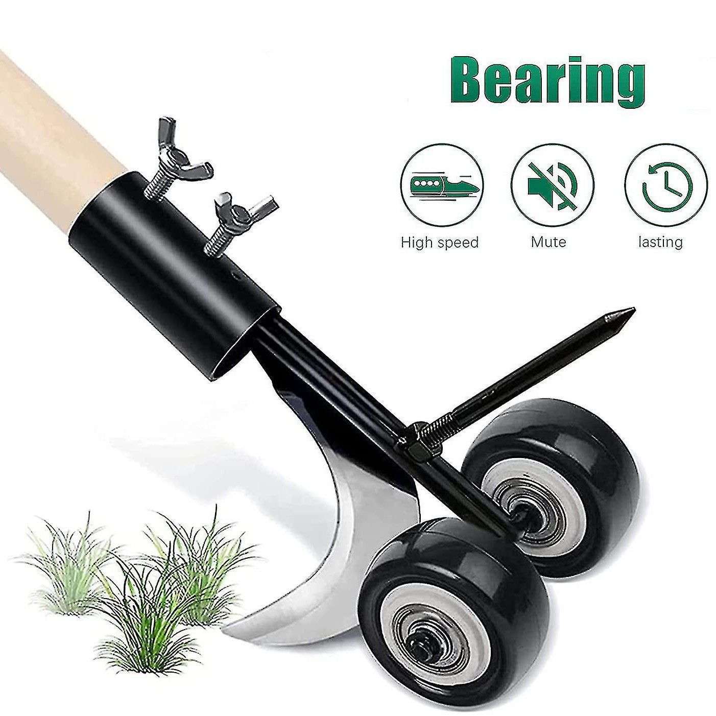 1pcs Stand-Up Manual Weed Puller with Wheels, Weed Hook, Roller Crack Weeder for Gardens, Lawns, Sidewalks, Driveways