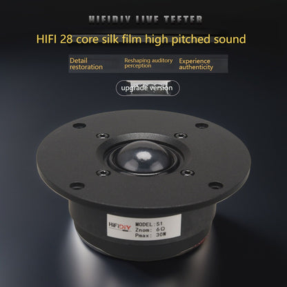 Alto-falante Tweeter Hifi S1 de 4 polegadas, Unidade de Alto-falante com diafragma de seda transparente, 6OHM 30W, Home Film, Agudos, 94/100/104/110/116/120