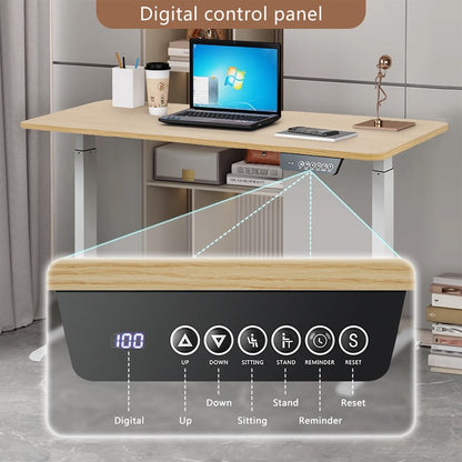 Height Adjustable Desk Motion Electric Sit Stand Up Down Computer Table Lift Motorized Gaming Desktop Modern Home Office Desks